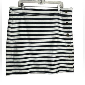 Anne Klein skirt size 16 cotton‎ nautical striped stretch mini skirt 💙🤍💙